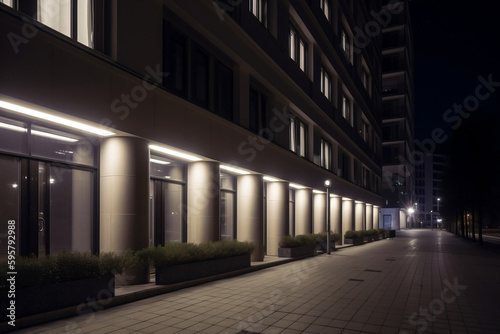 external lighting of buildings. AI Generated