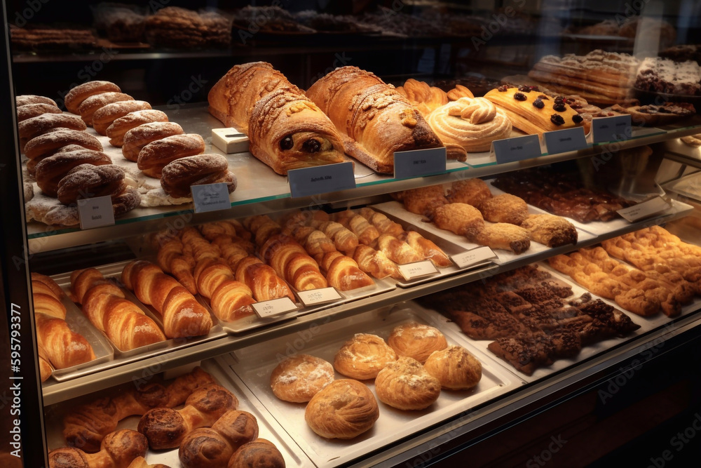 Bakery and pastries. AI Generated