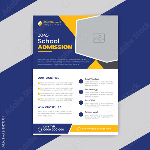 School education flyer or kids admission flyer and layout template