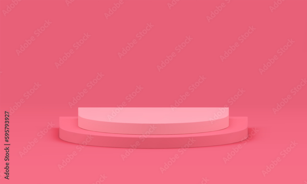 Pink podium level foundation 3d scene for retail merchandise product premium presentation vector Pink podium level foundation 3d scene for retail merchandise product premium presentation vector
