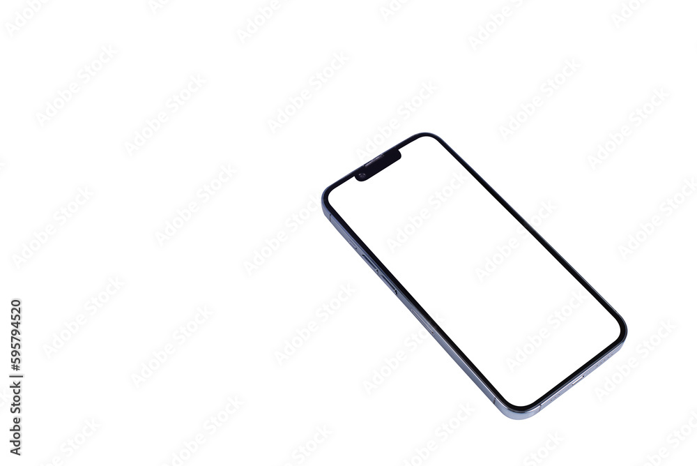 Smartphone with blank screen and modern design frames isolated on white background Smartphone with blank screen and modern design frames isolated on white background
