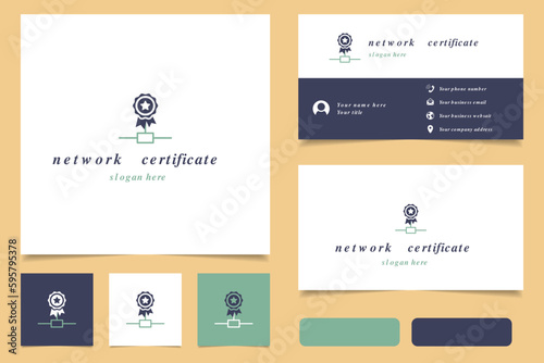 Networking certificate logo design with editable slogan. Branding book and business card template.