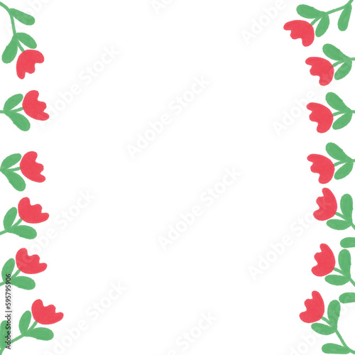 Pink tulips frame, Flowers frame png, Pink flowers background, Watercolor flowers.