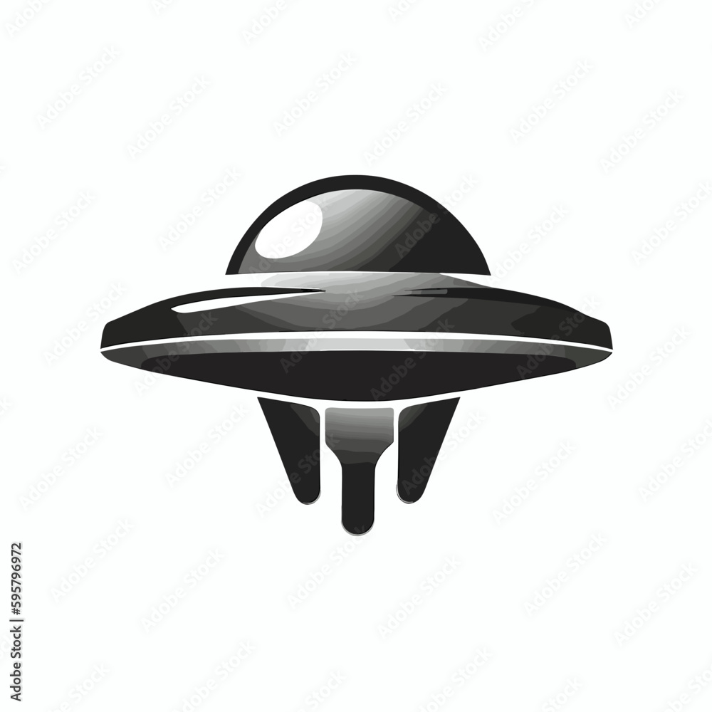 UFO, flying saucer, vector, black and white, grayscale, monochromatic, logo / symbol UFO, flying saucer, vector, black and white, grayscale, monochromatic, logo / symbol