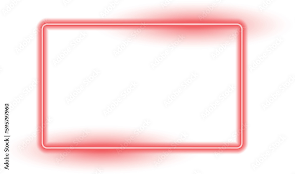 Abstract red neon lighting rectangular frame Abstract red neon lighting rectangular frame