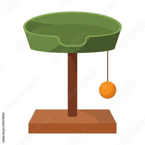 A cat's scratching post with a house. vector isolated illustration