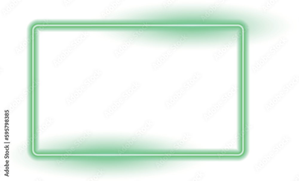 Abstract green neon lighting rectangular frame Abstract green neon lighting rectangular frame