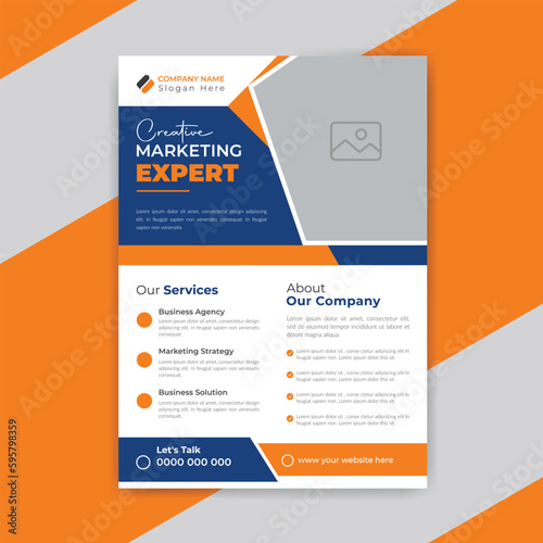 Creative marketing agency poster or business template brochure proposal, promotion, flyer design