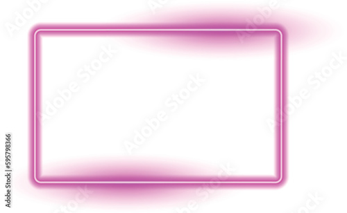 Abstract pink neon lighting rectangular frame