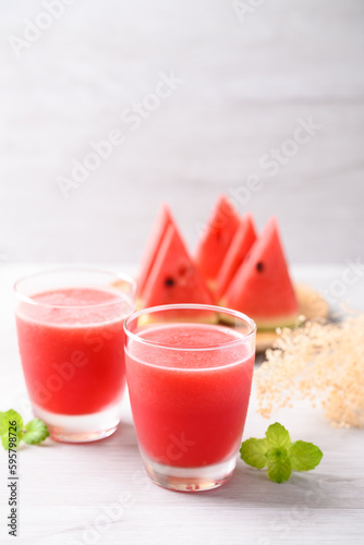 Watermelon smoothie juice  Cold drink in summer season