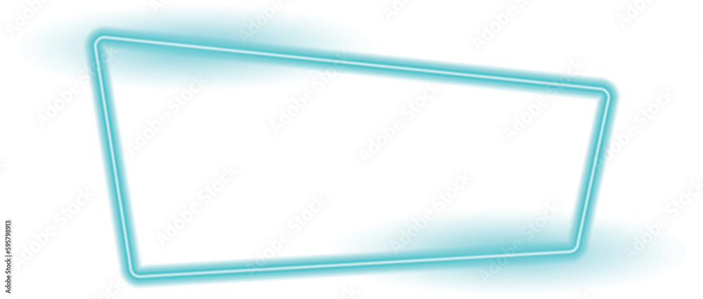 Abstract blue neon lighting rectangular frame Abstract blue neon lighting rectangular frame