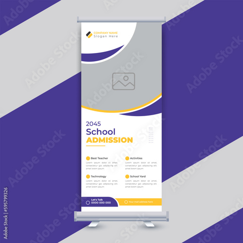 School education admission roll up banner template