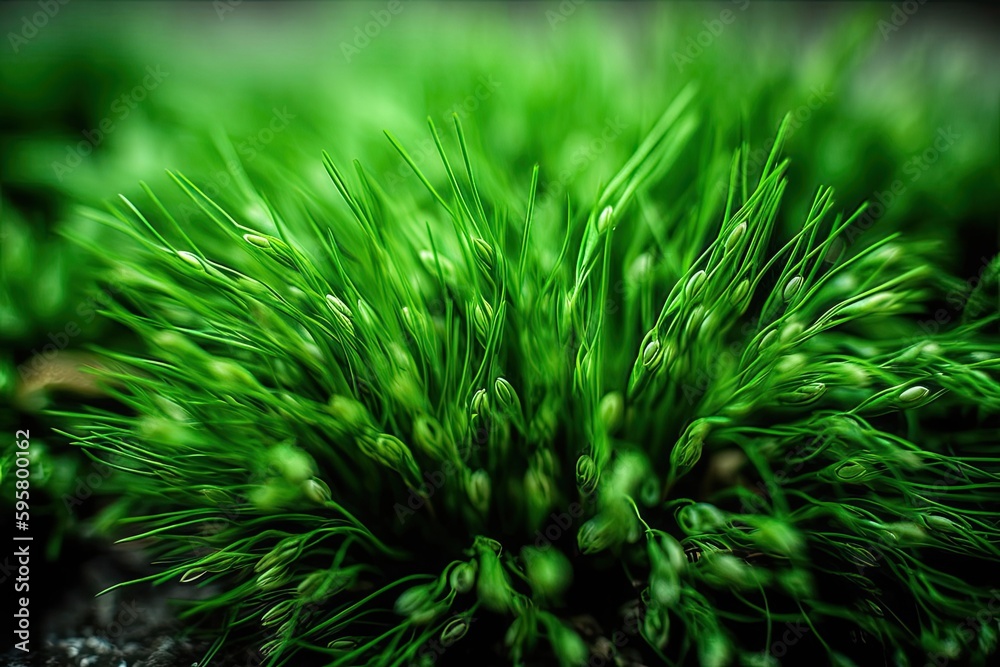 vibrant green plant in close-up view. Generative AI
