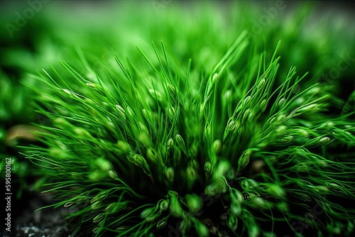 vibrant green plant in close-up view. Generative AI