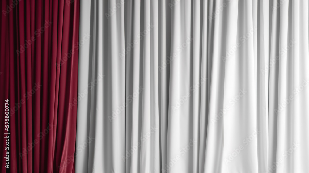 Fototapeta premium Brightly lit white curtains for your background, generative AI.