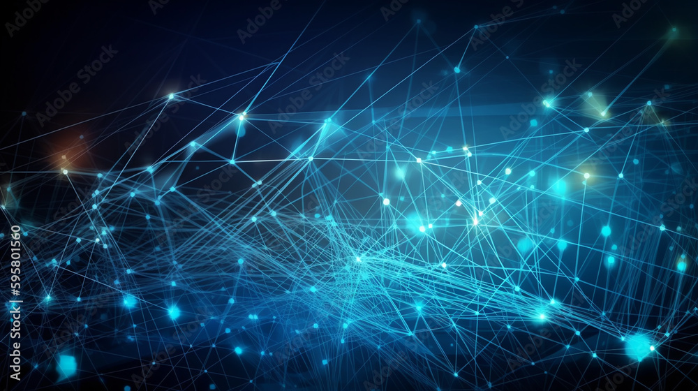 High tech technology geometric and connection system background with digital data abstract. Generative ai High tech technology geometric and connection system background with digital data abstract. Generative ai