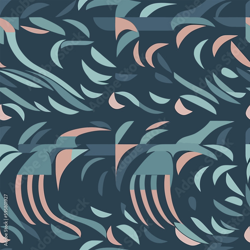 Celestial Canopy: A Square Continuous Pattern of Abstract Space and Nature Designs
