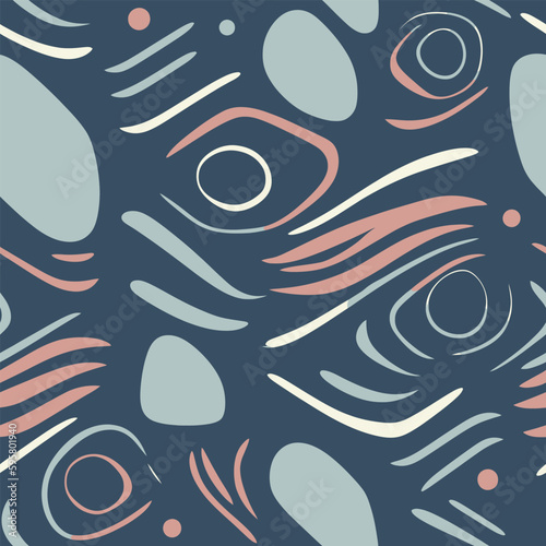Enchanted Universe: A Flat Illustration of Abstract Nature and Space Patterns
