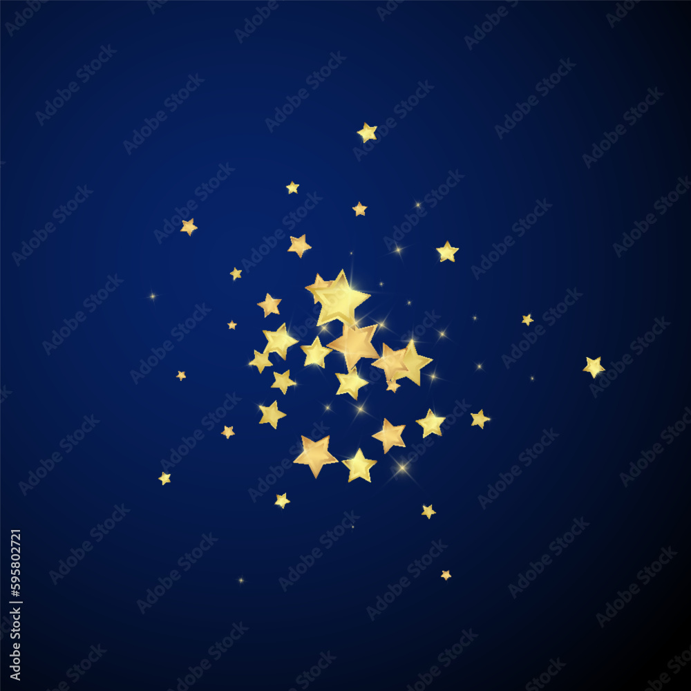 Fototapeta premium Magic stars vector overlay. Gold stars scattered