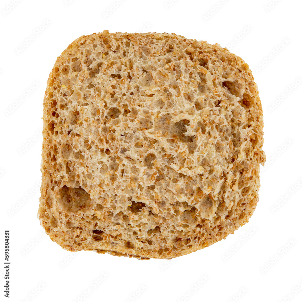 isolated photo of whole-grain bread rolls slice