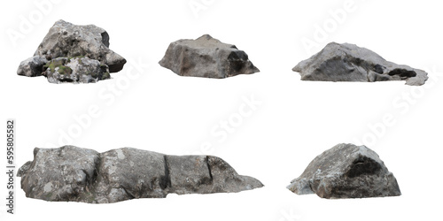 group set stones isolated on a transparent background