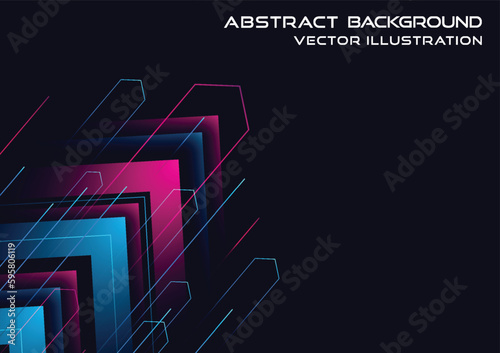 Abstract modern hight speed light arrow line technology effect on black background vector illustration.