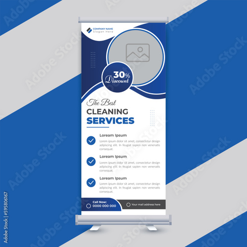 Cleaning services corporate business roll up banner template