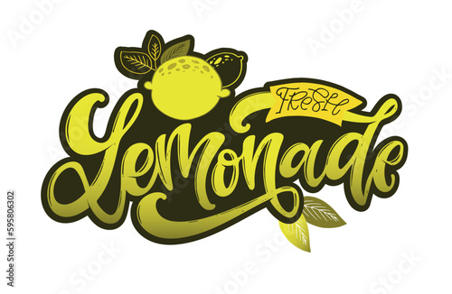 Lemonade - hand drawn doodle lettering art. Modern calligraphy quote. Typography tee print design. Cute lettering for packing. Vector