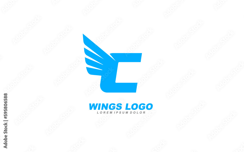 C Logo with WINGS letter concept for template C Logo with WINGS letter concept for template