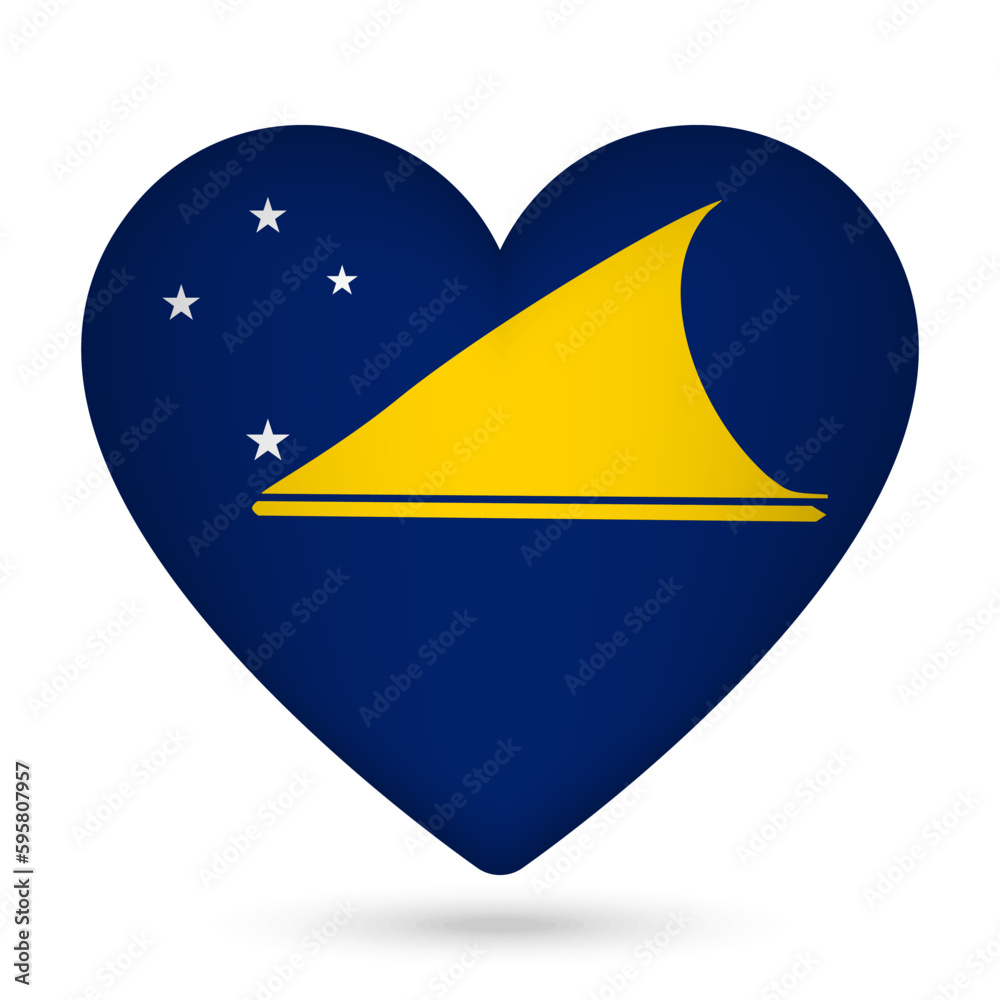 Tokelau flag in heart shape. Vector illustration. Tokelau flag in heart shape. Vector illustration.