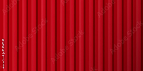A sheet of red corrugated board. Galvanized iron for fences, walls, roofs. Realistic isolated vector illustration.