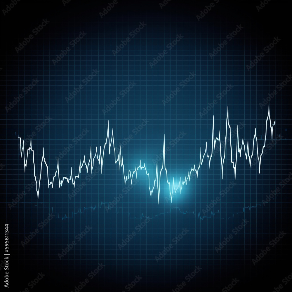 EKG Heartbeat on Monitor Recording of Pulse - Blue Healthcare,  Created using generative AI tools.