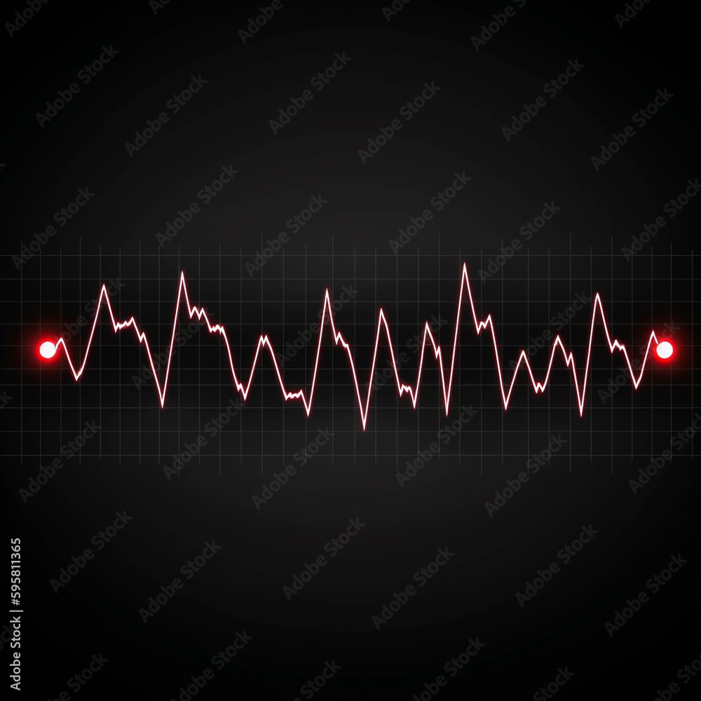 EKG Heartbeat on Monitor Recording of Pulse - Red Healthcare,  Created using generative AI tools.