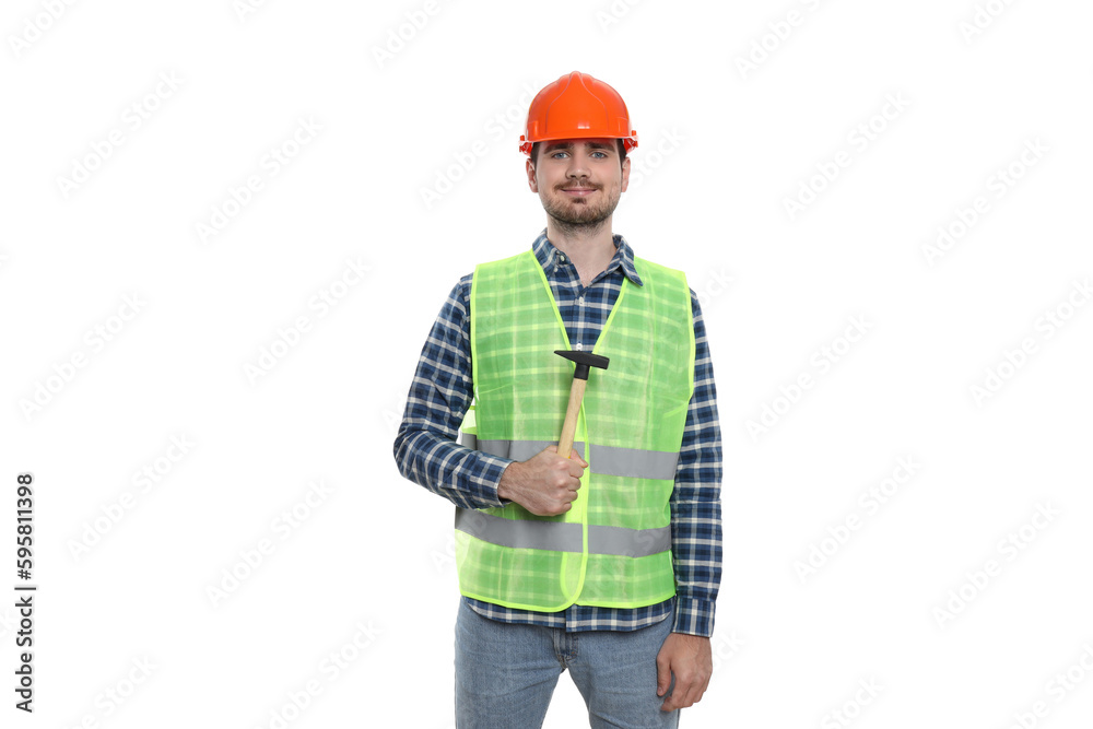 Young man civil engineer, isolated on white background Young man civil engineer, isolated on white background