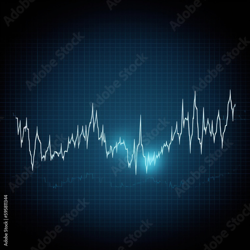 EKG Heartbeat on Monitor Recording of Pulse - Blue Healthcare, Created using generative AI tools.