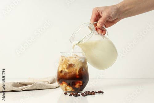 Cold drink for refreshing - ice coffee. Fresh summer drink