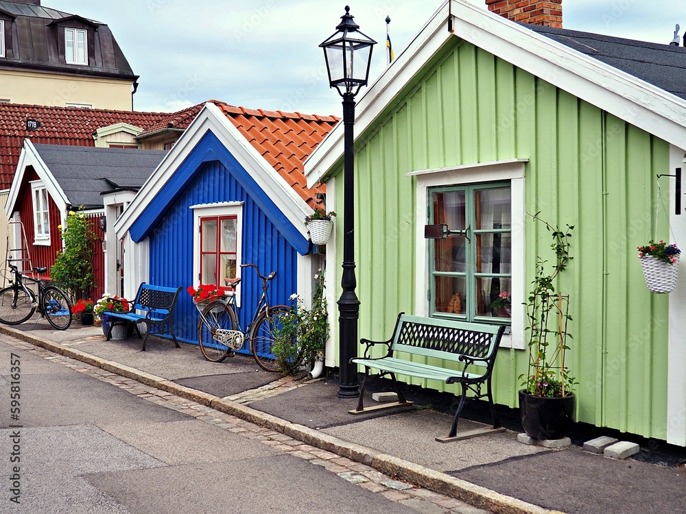 Skandynawskie domki  - obrazy, fototapety, plakaty 