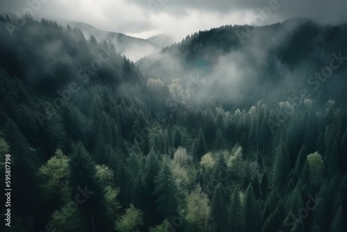 Cloudy Forest on mountain