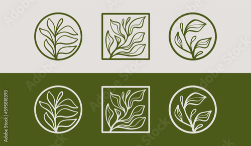 Leaf Flower Tree monoline. Universal creative premium symbol. Vector sign icon logo template. Vector illustration