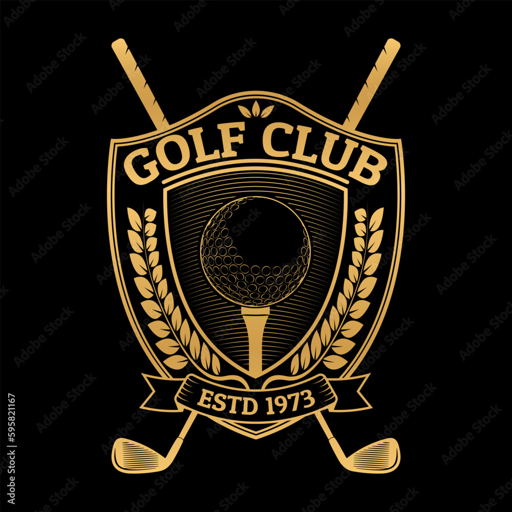 Premium Vector  Golf club logo, badge or icon with crossed golf