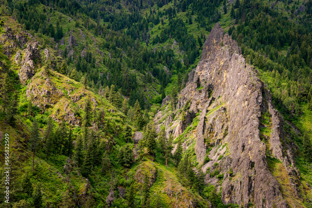 Jagged Cliff at The Sawtooth Mountains, Mountain range in Idaho