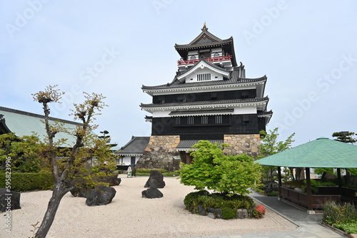 Japan sightseeing castle tour. 'Kiyosu Castle' Located in Kiyosu City, Aichi Prefecture. The castle was the starting point for Oda Nobunaga's unification of Japan. photo