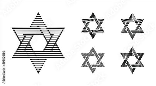 The Star of David, a religious symbol of Judaism and Israeli culture, six-pointed star a symbol of Jewish identity and heritage.