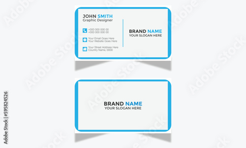 Modern Corporate and Creative Business Card Design Template Double-sided -Horizontal Name Card Simple and Clean Visiting  Card Vector illustration Colorful Business Card Professional
