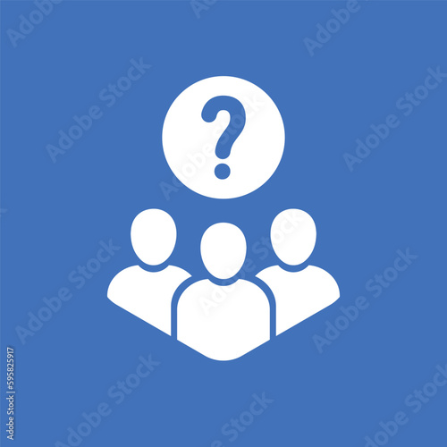 white team icon with question mark like questionnaire. concept of query human resources information and support or inspection.