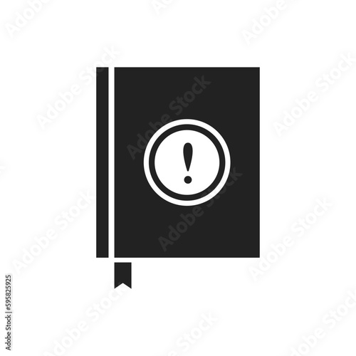 black book icon like instruction pictogram. concept of investigation hint or did you know symbol. simple flat trend modern glossary or brochure logotype graphic design web element isolated on white
