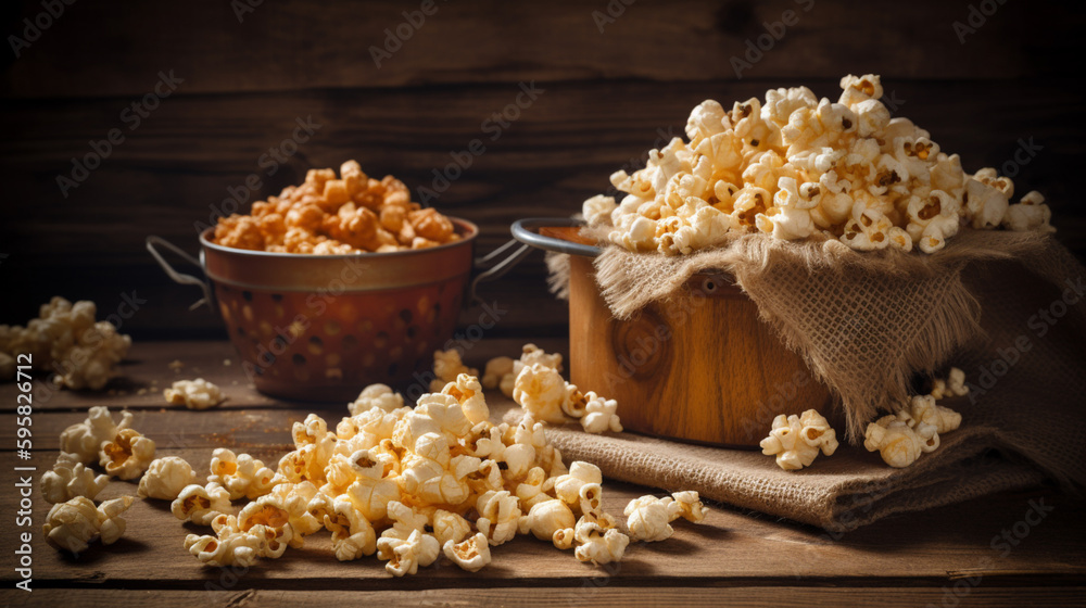 popcorn food, Generated AI popcorn food, Generated AI