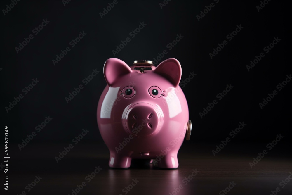 A pink piggy bank. Generative AI