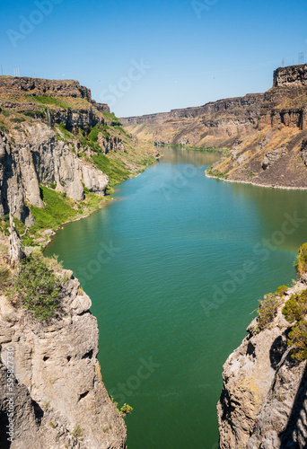 Canyon View at the Shoshone Falls in Idaho on the Snake River on a Summer Day