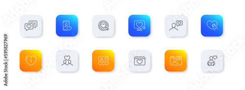 Love. Flat, color, love icons. Vector icons.